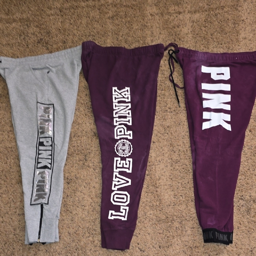 PINK Victoria's Secret Womens Joggers Set - Gray and Purple